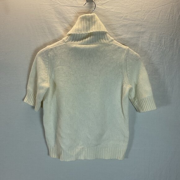 Anthropologie‎ Turtleneck Sweater Size S Ivory Pullover Short sleeve minimalist - Picture 2 of 9